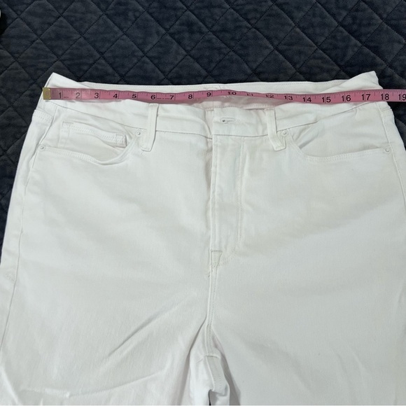 Good American Jeans Women 16 Good Straight White No Button Raw Hem CL - Picture 7 of 9